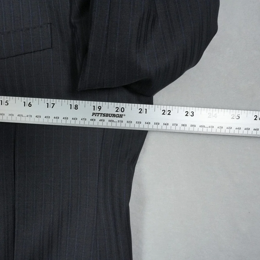 Versace Collection Mens Charcoal Pinstripe Virgin Wool Blazer Jacket Size 42R